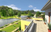Projekt Čakovický park je kvůli svému zaměření na rodinné bydlení situován do přímého kontaktu se zelení.