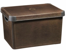 Úložný box Leather (Curver), plast, 39,5 x 25 x 29,5 cm, cena 230 Kč, www.nakupka.cz