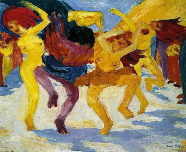 Emil Nolde: Tanec kolem zlatého telete. Zdroj: Wikiart.org