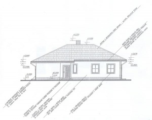 Přízemní bungalov Diana - severní pohled (hlavní vstup do domu)