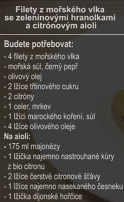 Filety z mořského vlka se zeleninovými hranolkami a citrónovým aioli