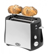 Topinkovač ETA 7158 s příkonem 800 W, stoptlačítkem a nástavcem na rozpékání pečiva. Cena: 594 Kč