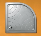 Samonosná sprchová vanička Hawaii-Gray (90 x 90 cm) ve tvaru čtvrtkruhu (R550), cena 4 403 Kč, ROLTECHNIK