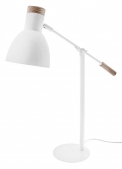 Kovová bílá lampa Aura s decentními dřevěnými detaily, výška 56 cm, www.pentik.com