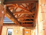 Detail dřevěné konstrukce střechy