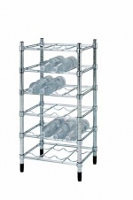 Police na víno Omar, 24 lahví, v. 92 cm, ocel, 1 990 Kč (IKEA)
