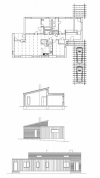 Projekt rodinného domu s dvougaráží. Cena stavby nepřesáhne 2,7 milionu korun. Tato stavba je vhodná i pro početnější rodinu (Studio acht - Václav Hlaváček)
