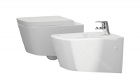 Klozet a bidet z nové kolekce Mia (IDEAL STANDARD), ceny: klozet 6 296 Kč, sedátko 1 724 Kč, s automatickým sklápěním 3 111 Kč, bidet 7 470 Kč, IDEAL STANDARD