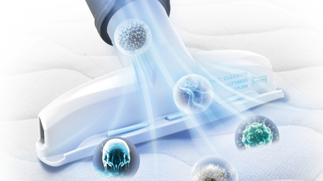 Model BWD420HYG ProHygienic obsahuje navíc kartáč na matrace pro důkladné a hygienické čištění (Zdroj: Bosch)