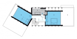 PATRO: 1 galerie, 2 a 3 ložnice, 4 koupelna + WC, 5 terasa