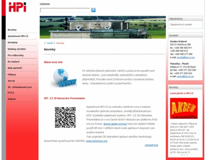 Společnost HPI-CZ spustila nový web