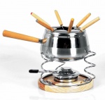 Masové fondue 155.57.46 (Nouvel Ag) v kombinaci nerezu a dřeva, set 11 dílů, cena 1 500 Kč, HUBRO