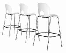Olivie (Rexite), chromová podnož, sedák je laminátový (na výběr z několika barev), rozměr 58 x 55 x 82/112 cm, cena 8 640 Kč, DELSO