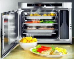 Volně stojící parní trouba DG 1050 s externím vyvíječem páry a přesným měřením teploty, cena 34 990 Kč, MIELE