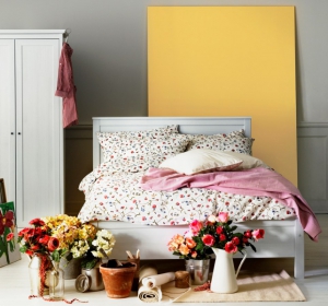 Povlečení na dvoulůžko Alvine Örter (Ikea), bavlna, přikrývka 200 x 200 cm, polštář 50 x 60 cm, cena 349 Kč, www.ikea.cz