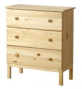 Komoda Tarva se třemi zásuvkami, masivní borovice/dřevovláknitá deska, 79 x 92 cm, www.ikea.cz