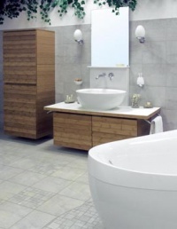 Nábytková sestava z kolekce Ave (VILLEROY & BOCH), cena kompletu včetně umyvadla a poličky se zrcadlem (bez armatur) 128 708 Kč