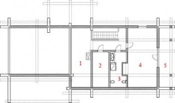 Patro: 1. galerie, pracovna, 2. ložnice, 3. koupelna, 4. ložnice, 5. balkon