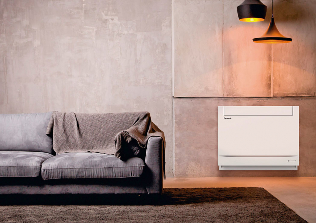 Nová podlahová konzola Panasonic pro obytné prostory se může pochlubit stylovým designem a vysokou účinností A++, takže je ideální alternativou k tradičním radiátorům.