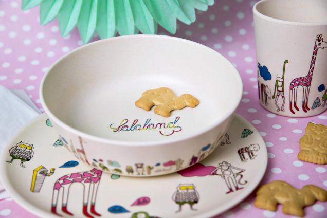 Dětský jídelní set Lalaland, bambus, PPD, cena 509 Kč, www.ppd.de