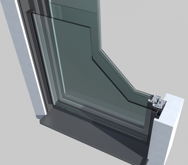 Řez oknem PROGRESS ALU SCREEN (Zdroj: DAFE-PLAST)