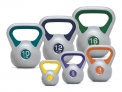 Set závaží Kettlebell od výrobce Sedco, tvrzený plast, hmotnost vyznačena číslicí na čelní straně, cena od 140 Kč, www.fitham.cz
