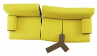 Sestava Entailles (Ligne Roset), design Philippe Nigro, orientační ceny: sofa od 57 500 Kč, stolek od 6 500 Kč, taburet 10 000 Kč, LIGNE ROSET