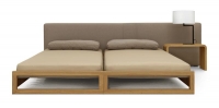 Postel Guest (Zeitraum), design Hertel &amp; Klarhoefer, textilní čalounění, možnost úložného prostoru, cena od 22 375 Kč, ZEITRAUM