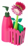Set ke dřezu s dávkovačem Flower Power (Vigar), plast, 15 x 26 cm, cena 255 Kč, www.kupdarek.cz