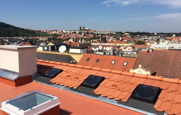 Veřejné stavby: 1. místo - rekonstrukce střechy půdní nástavby v Praze – Nové Město (Zdroj: TONDACH)