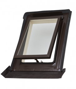 Moderní kominický výlez pro šikmou střechu z nabídky HPI-CZ je navržen tak, aby svou velikostí 550 x 720 mm splnil požadavky normy ČSN 73 4201 pro komíny a kouřovody. (Zdroj: HPI-CZ)