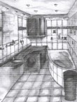  Jeden z návrhů architekta na rekonstrukci koupelny v panelovém domě. Cena obkládaček cca 700 Kč/m2 