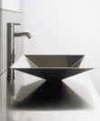  Hranaté nerezové umyvadlo (KAROL), posazené na nerezové desce (100 cm), cena 39 890 Kč, IL BAGNO 