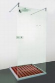  Sprchová zástěna (ART DESIGN), cena od 35 000 Kč, vanička nerez 15 990 Kč, sprcha hlavová 19 900 Kč, IL BAGNO 