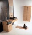 Komplet Fengshui (TOSCO QUATRO), deska třešeň (140 cm), černé umyvadlo z umělého kamene (60 x 50 cm), cena 32 690 Kč, IL BAGNO 