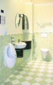  Pisoár Oblic od firmy VILLEROY & BOCH se prodává v levém a pravém provedení. Má rozměr 57 x 31,5 cm, také do hloubky zabírá maximálně 30,5 cm. Cena včetně poklopu je 15 064 Kč, SYKORA HOME 