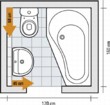  Dva z možných způsobů zařízení malé koupelny keramikou Fondo Piko, SANITEC 