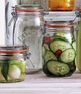 Zavařovací sklenice s klipem Kilner, objem 1 l, www.luxurytable.cz