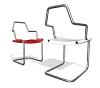 Židle Kobra, design Jan Čapek, chrom nebo lakovaná ocel, corian, cena 15 000 Kč, capin@post.cz